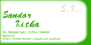 sandor kitka business card
